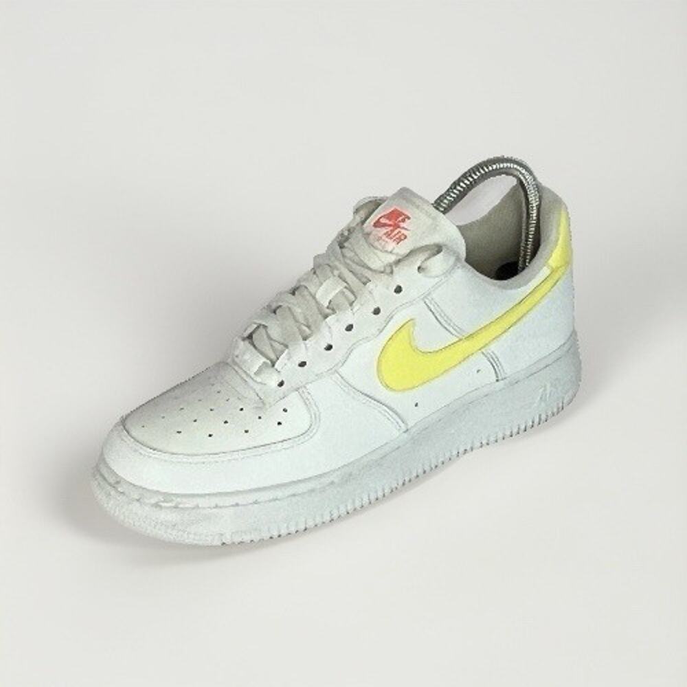 Nike Air Force 1 Low 07 Athletic Shoes Sneakers Womens Sz 7.5 White Zitron Mango